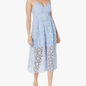 ASTR BLUE LACE A LINE MIDI DRESS